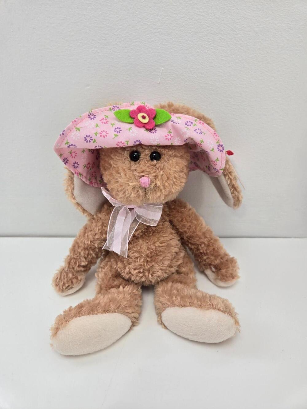 Ty Beanie Baby “Sunbonnet” the Bunny with Hat (8 inch)